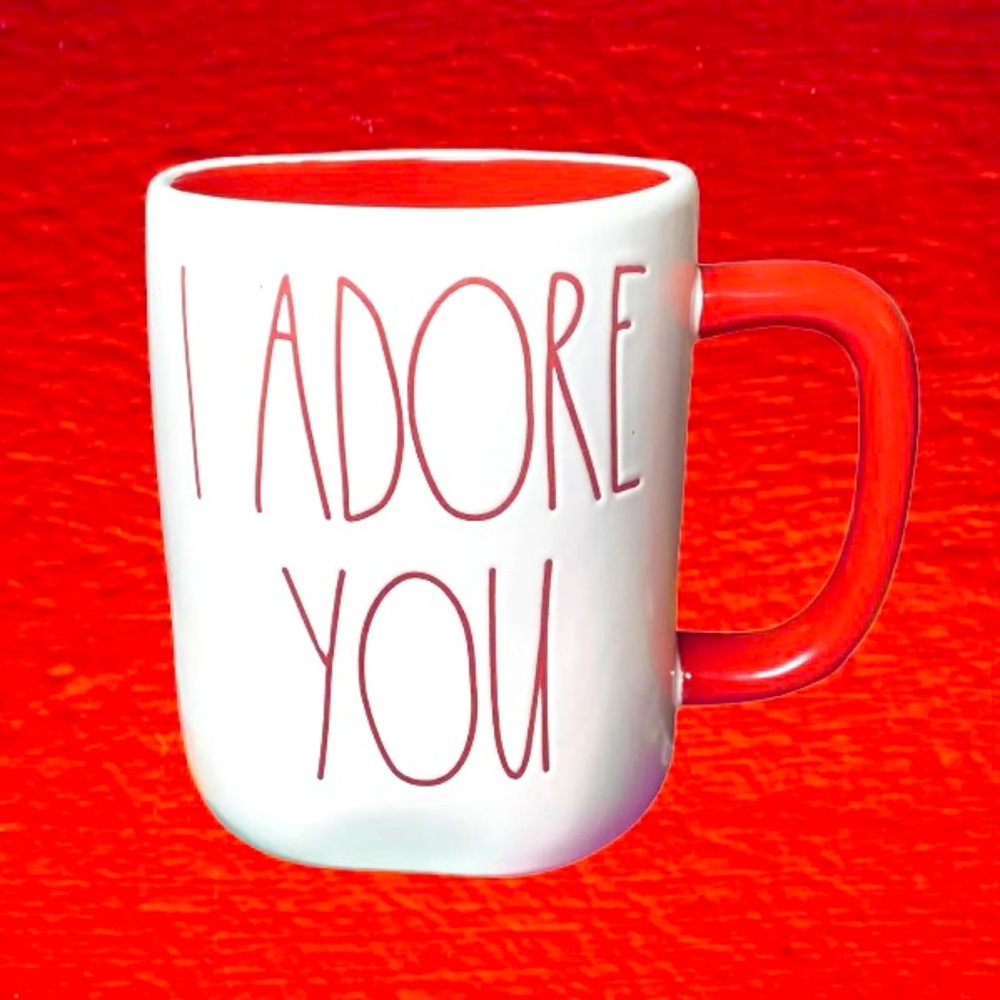 Valentine’s Day RAE DUNN “I ADORE YOU” Ceramic MUG by Magenta 202 Red LOVE GIFT